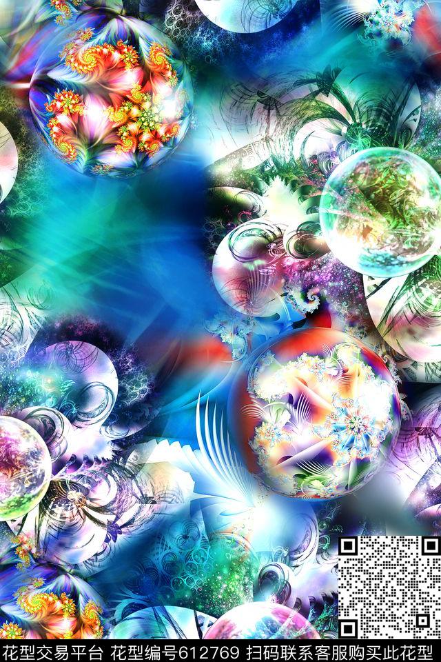 分形玻璃球炫光数码印花华亿平台下载（图片编号: 612769） - 瓦栏（Walan）