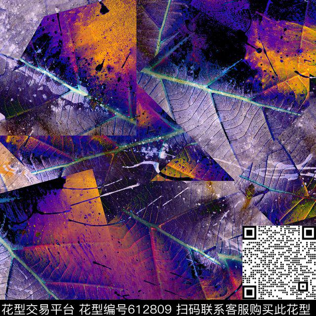 拼接抽象鲜艳数码印花华亿平台下载（图片编号: 612809） - 瓦栏（Walan）
