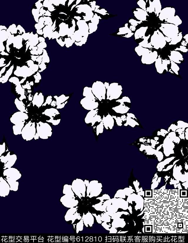 传统2套色正负版传统印花华亿平台下载（图片编号: 612810） - 瓦栏（Walan）