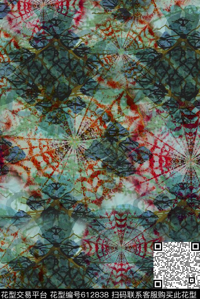 零点--抽象零点--女装时尚数码印花华亿平台下载（图片编号: 612838） - 瓦栏（Walan）