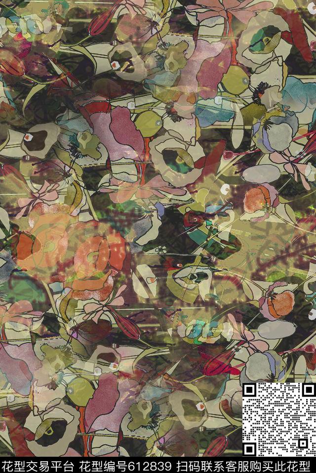零点--女装抽象数码数码印花华亿平台下载（图片编号: 612839） - 瓦栏（Walan）