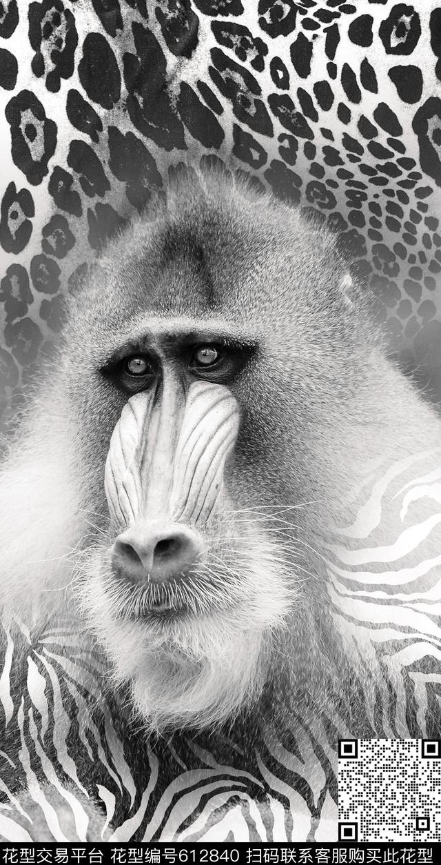 豹纹、斑马纹、猩猩数码印花华亿平台下载（图片编号: 612840） - 瓦栏（Walan）