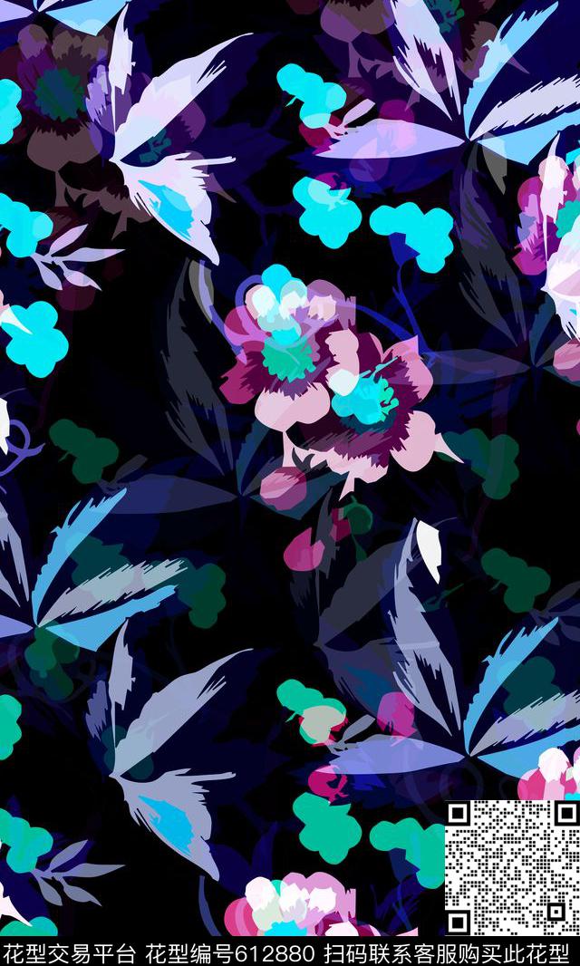 花朵花卉传统印花华亿平台下载（图片编号: 612880） - 瓦栏（Walan）