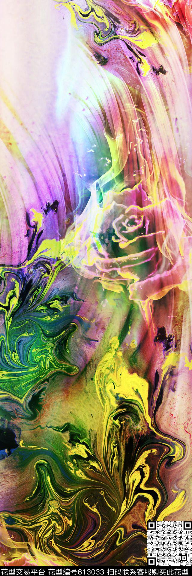 东南亚线条抽象数码印花华亿平台下载（图片编号: 613033） - 瓦栏（Walan）