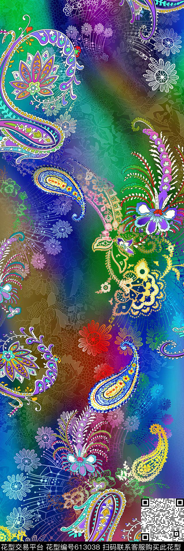 东南亚线条抽象数码印花华亿平台下载（图片编号: 613038） - 瓦栏（Walan）