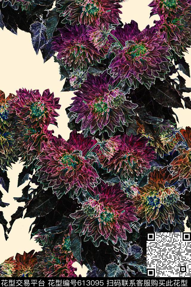 典雅中国风旗袍数码印花华亿平台下载（图片编号: 613095） - 瓦栏（Walan）