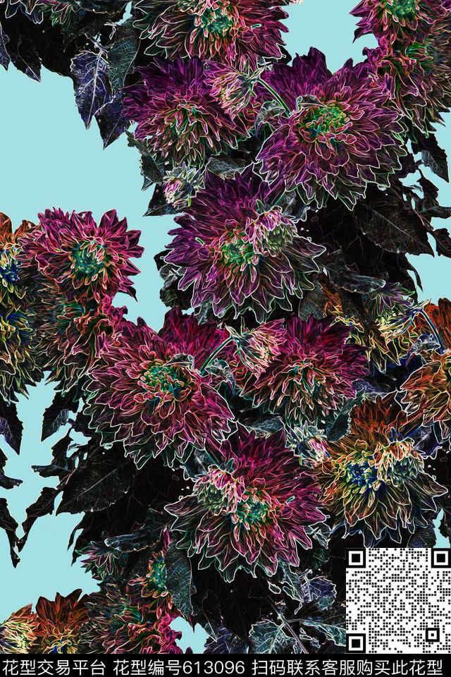 典雅中国风旗袍数码印花华亿平台下载（图片编号: 613096） - 瓦栏（Walan）