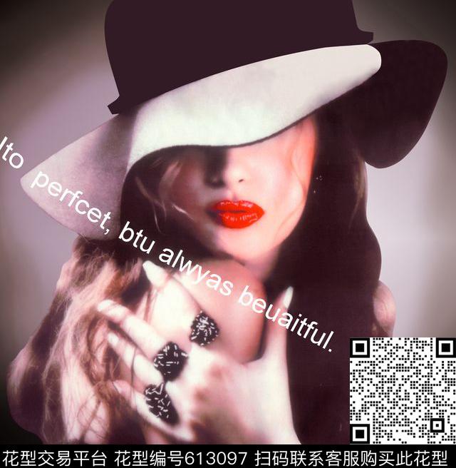 美女头像胸花裁片印花华亿平台下载（图片编号: 613097） - 瓦栏（Walan）