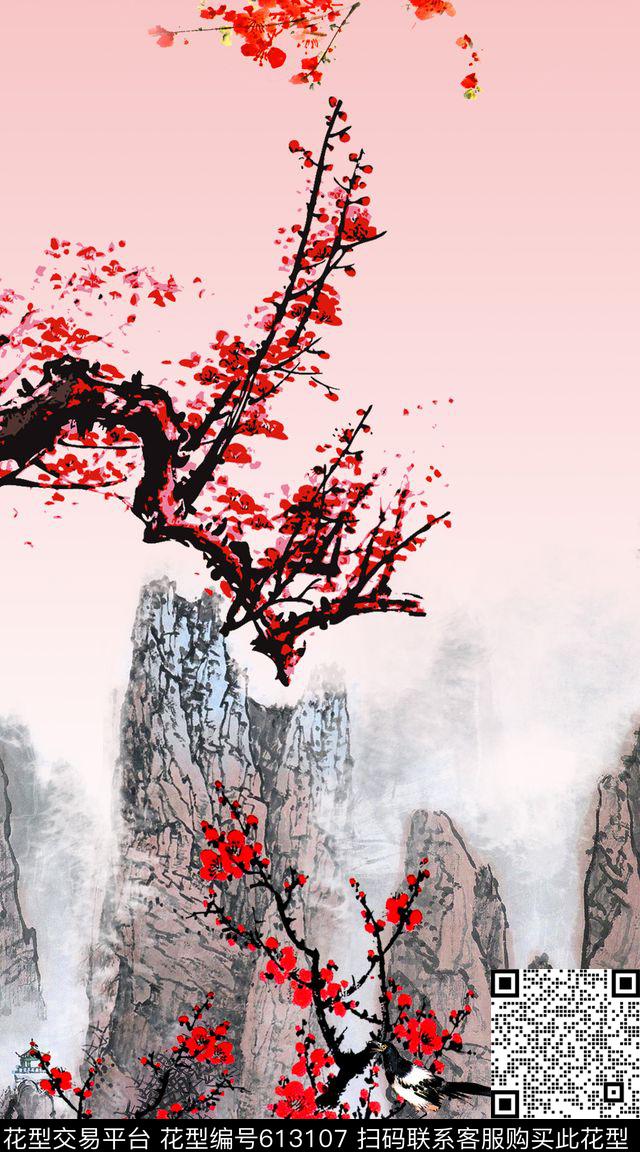 国画民族风中国风数码印花华亿平台下载（图片编号: 613107） - 瓦栏（Walan）