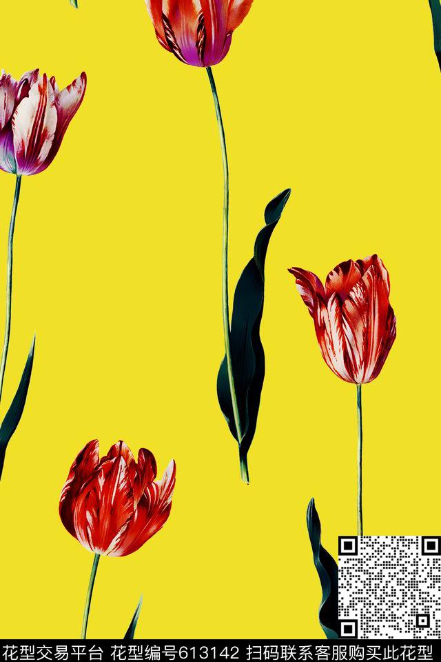 花卉花朵8数码印花华亿平台下载（图片编号: 613142） - 瓦栏（Walan）