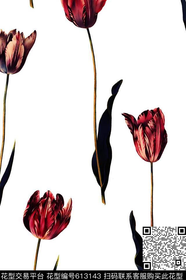 花卉花朵8数码印花华亿平台下载（图片编号: 613143） - 瓦栏（Walan）