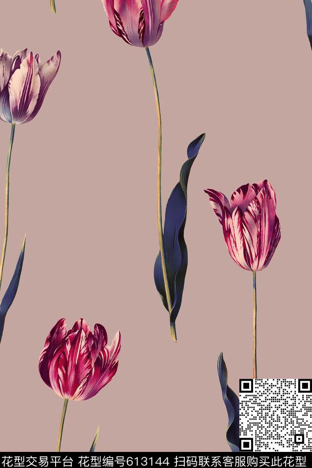 花卉花朵8数码印花华亿平台下载（图片编号: 613144） - 瓦栏（Walan）