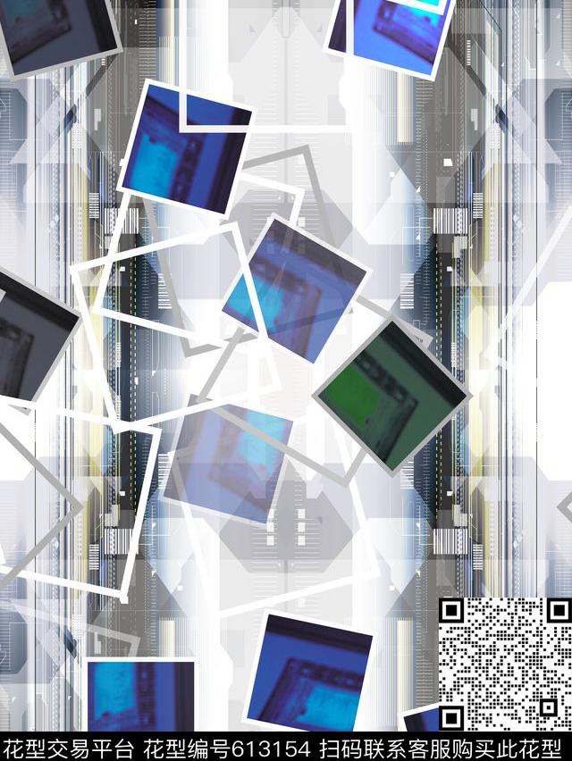 时尚、炫酷、抽象数码印花华亿平台下载（图片编号: 613154） - 瓦栏（Walan）
