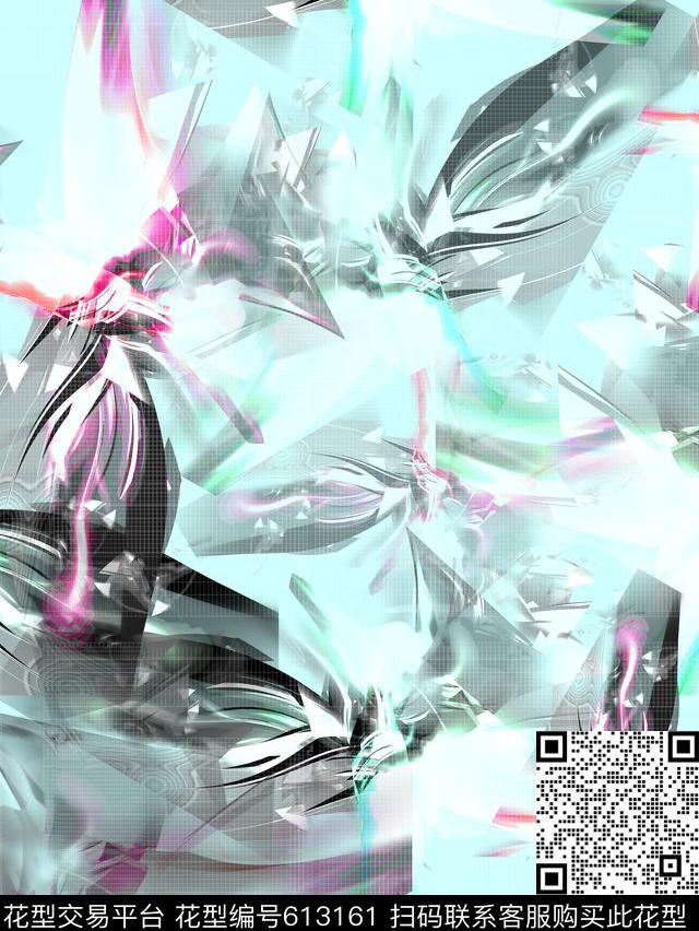 时尚、炫酷、抽象数码印花华亿平台下载（图片编号: 613161） - 瓦栏（Walan）