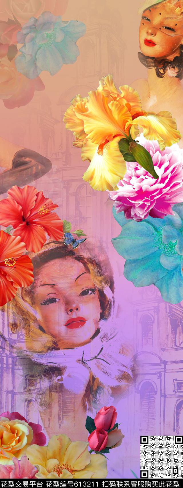 围巾华亿平台定位长裙数码印花华亿平台下载（图片编号: 613211） - 瓦栏（Walan）