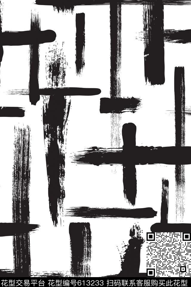 条纹墨迹格子传统印花华亿平台下载（图片编号: 613233） - 瓦栏（Walan）