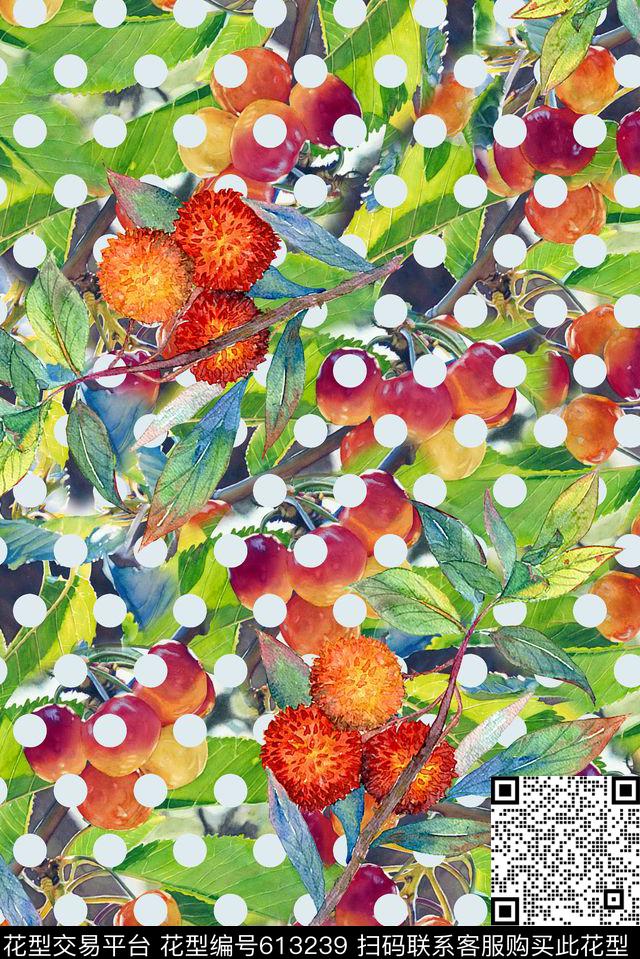 时尚手绘油画印花手绘水果时尚女装裙子印花数码印花华亿平台下载（图片编号: 613239） - 瓦栏（Walan）