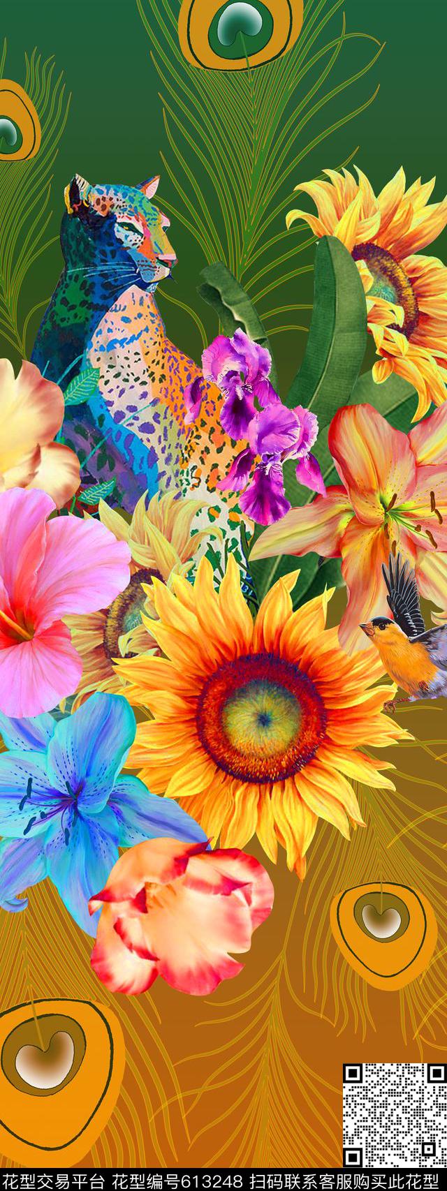 围巾华亿平台定位花卉数码印花华亿平台下载（图片编号: 613248） - 瓦栏（Walan）