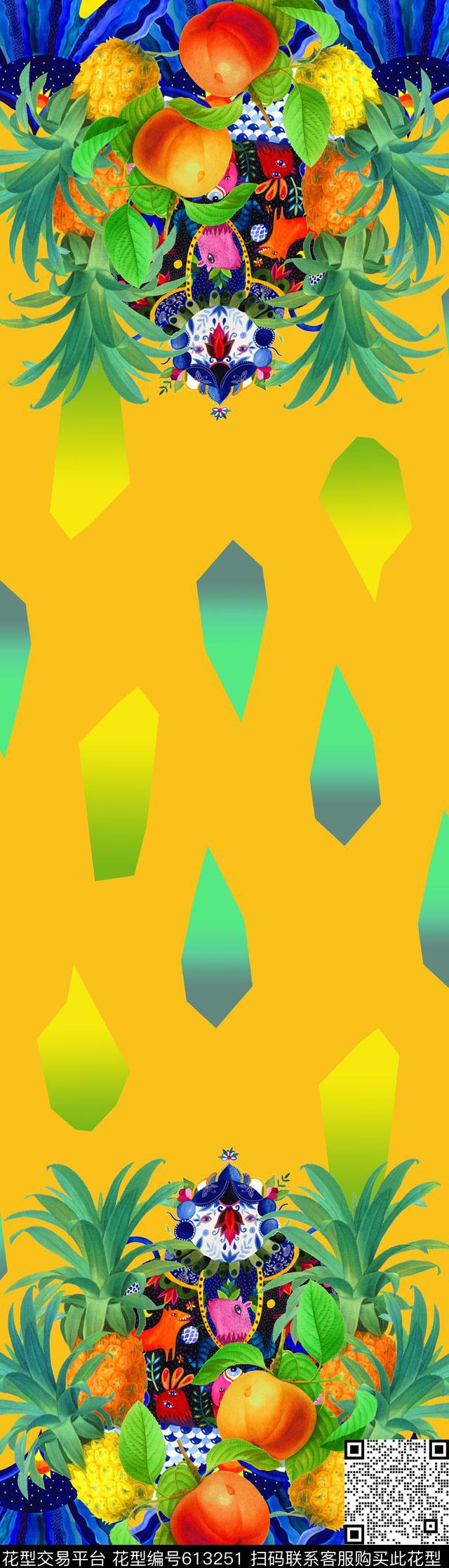 围巾华亿平台几何。渐变数码印花华亿平台下载（图片编号: 613251） - 瓦栏（Walan）