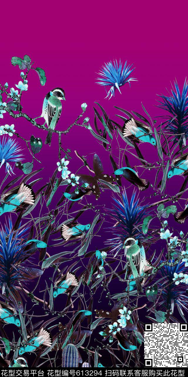 写实复古树叶数码印花华亿平台下载（图片编号: 613294） - 瓦栏（Walan）