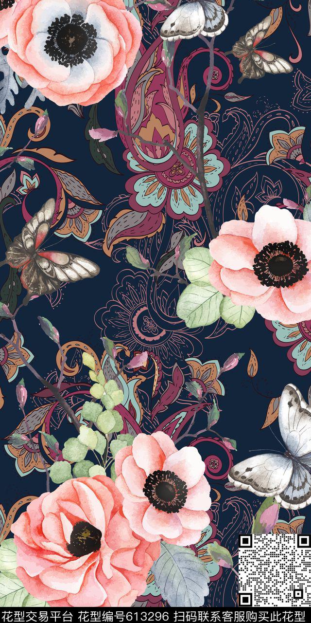 花卉佩里斯老年数码印花华亿平台下载（图片编号: 613296） - 瓦栏（Walan）