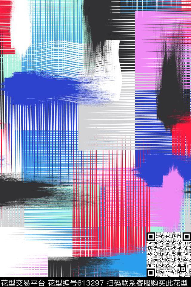 动感时尚欧美时尚多彩数码印花华亿平台下载（图片编号: 613297） - 瓦栏（Walan）