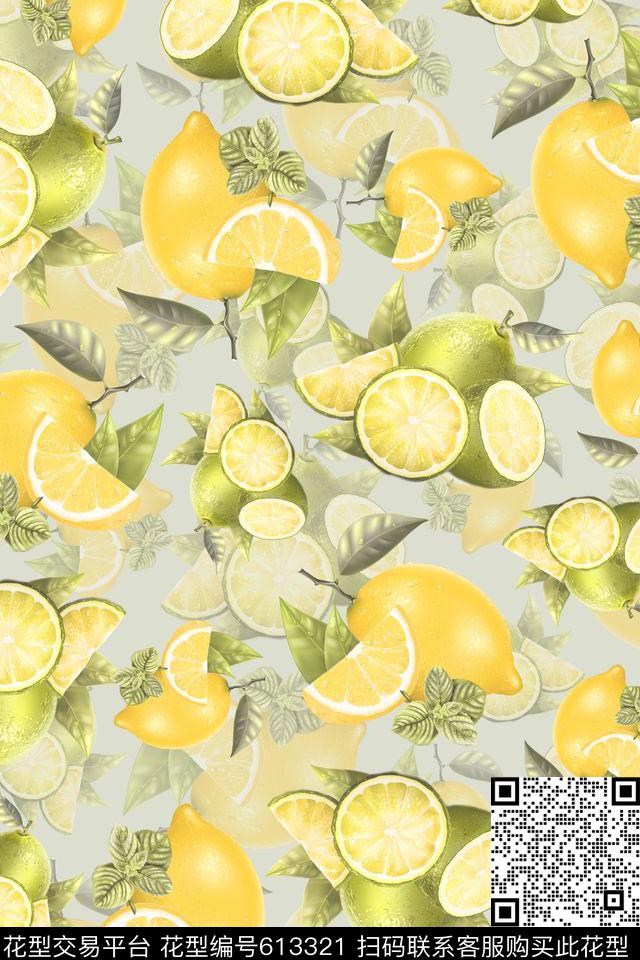 摄影写实热带水果复古数码印花华亿平台下载（图片编号: 613321） - 瓦栏（Walan）