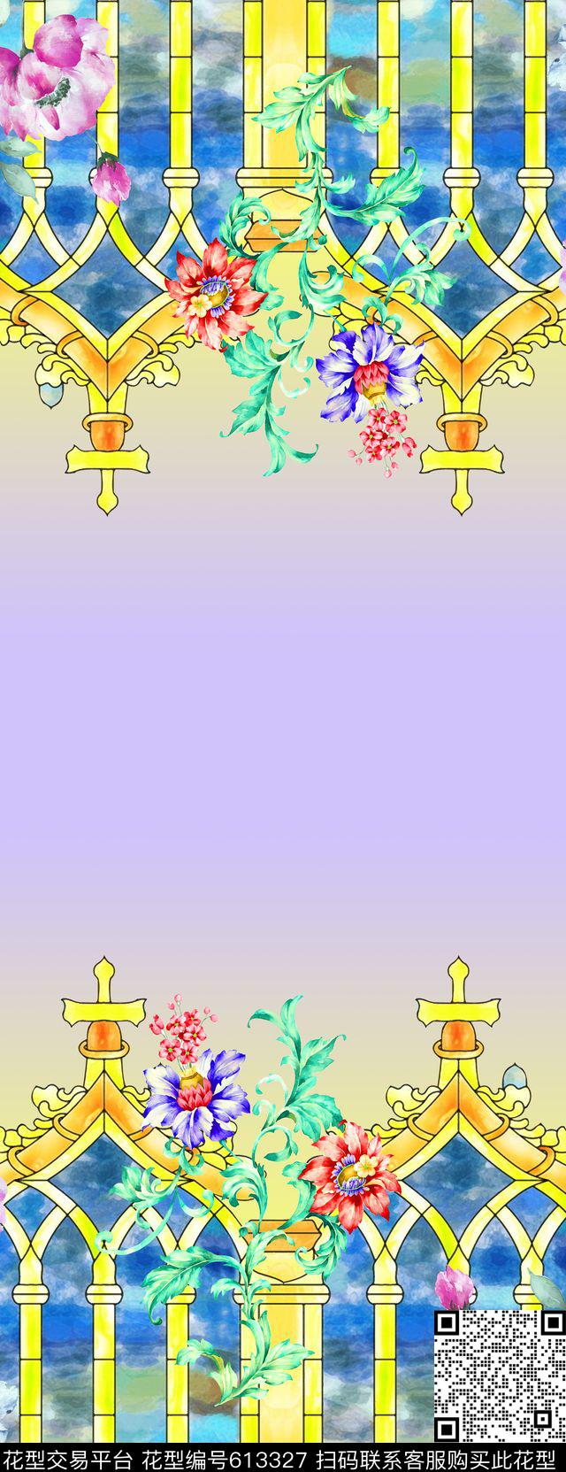 双边定位围巾华亿平台渐变数码印花华亿平台下载（图片编号: 613327） - 瓦栏（Walan）