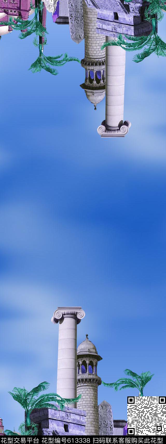 双边定位围巾华亿平台建筑数码印花华亿平台下载（图片编号: 613338） - 瓦栏（Walan）