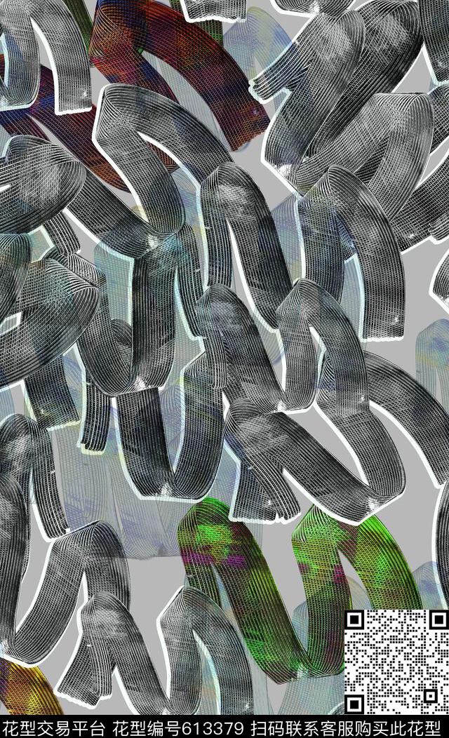 字母抽象笔刷数码印花华亿平台下载（图片编号: 613379） - 瓦栏（Walan）