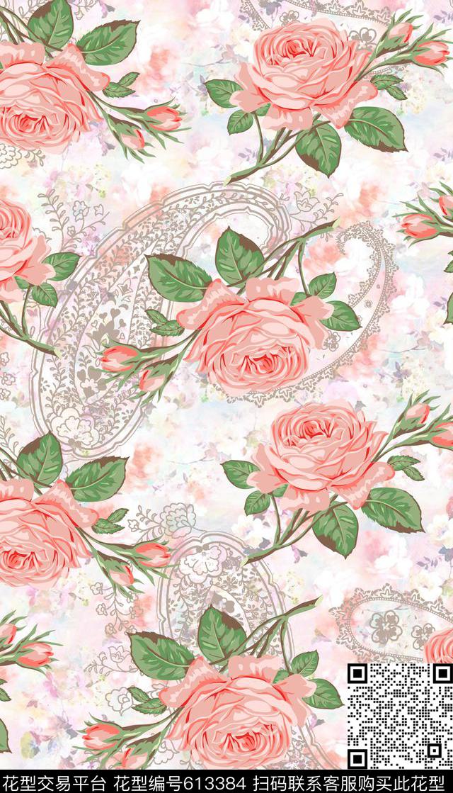 花朵女装花卉数码印花华亿平台下载（图片编号: 613384） - 瓦栏（Walan）