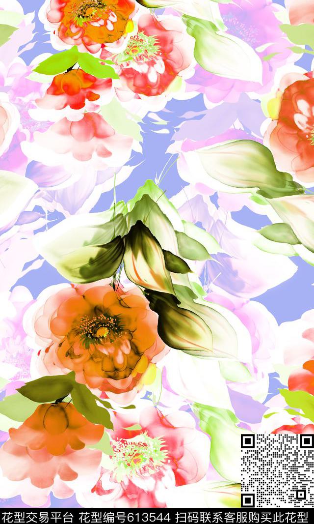花朵花卉数码印花华亿平台下载（图片编号: 613544） - 瓦栏（Walan）