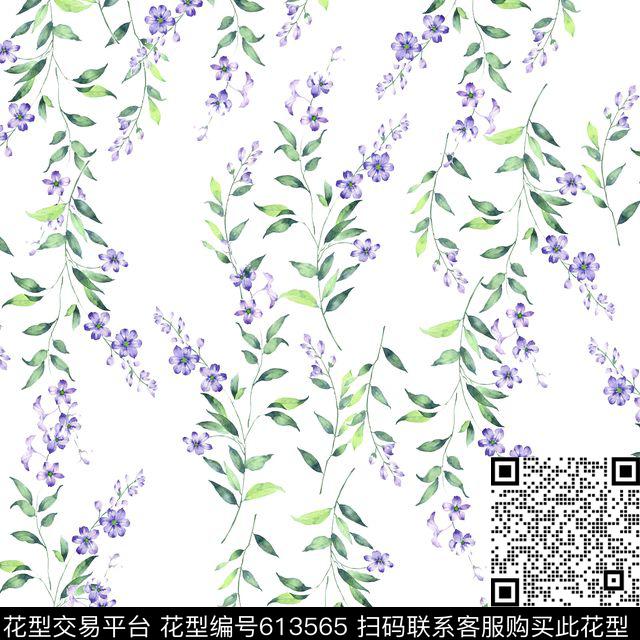 花朵水墨小碎花花卉数码印花华亿平台下载（图片编号: 613565） - 瓦栏（Walan）