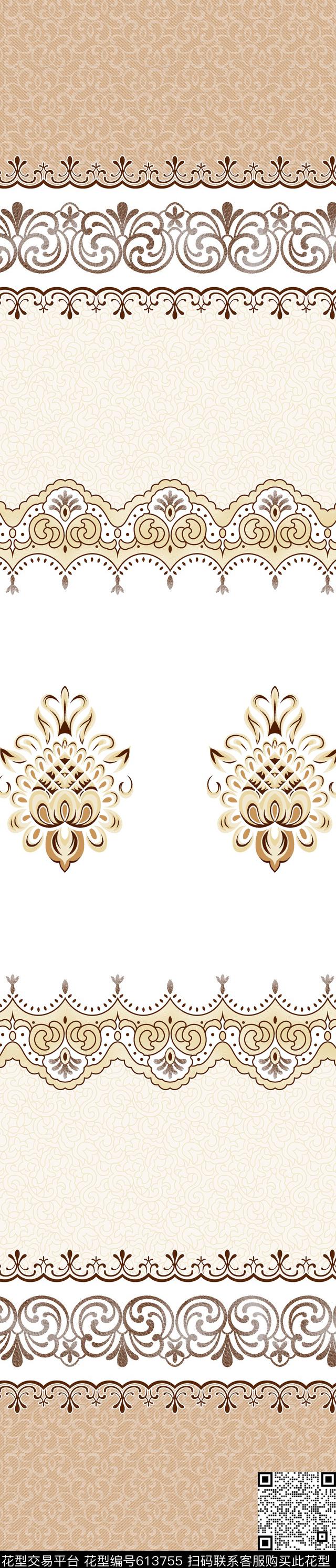 欧式花卉抽象传统印花华亿平台下载（图片编号: 613755） - 瓦栏（Walan）