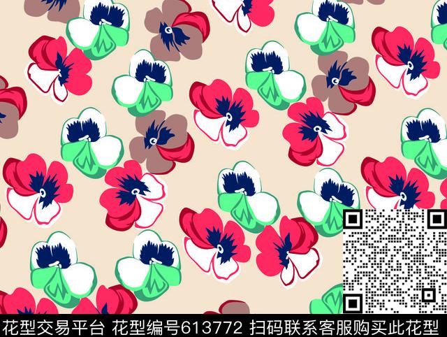 小碎花花朵花卉传统印花华亿平台下载（图片编号: 613772） - 瓦栏（Walan）