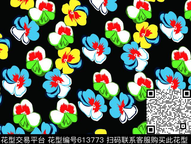 小碎花花朵花卉传统印花华亿平台下载（图片编号: 613773） - 瓦栏（Walan）