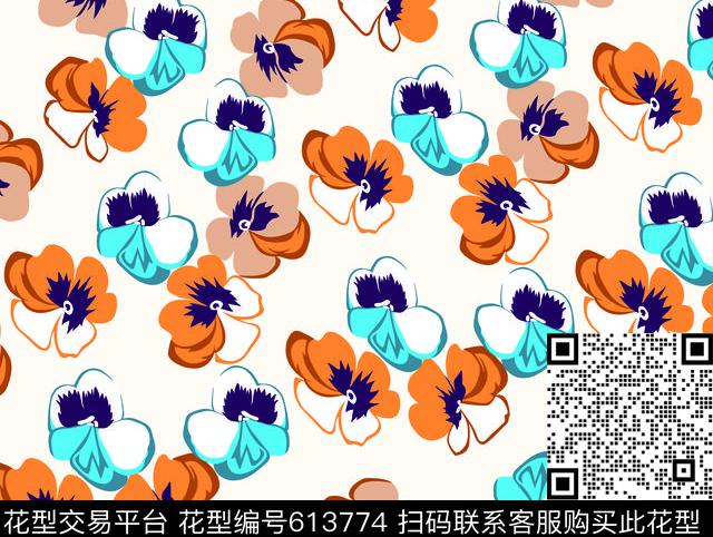 小碎花花朵花卉传统印花华亿平台下载（图片编号: 613774） - 瓦栏（Walan）