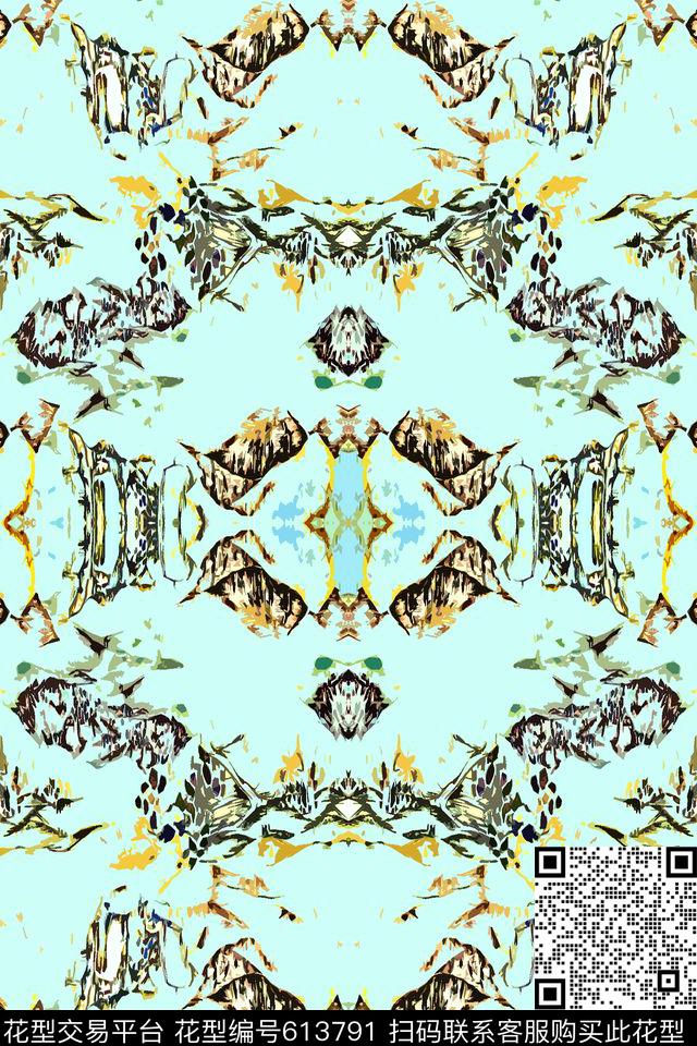 时尚不规则几何几何数码印花华亿平台下载（图片编号: 613791） - 瓦栏（Walan）