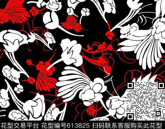 简单花卉花朵花卉传统印花华亿平台下载（图片编号: 613825） - 瓦栏（Walan）