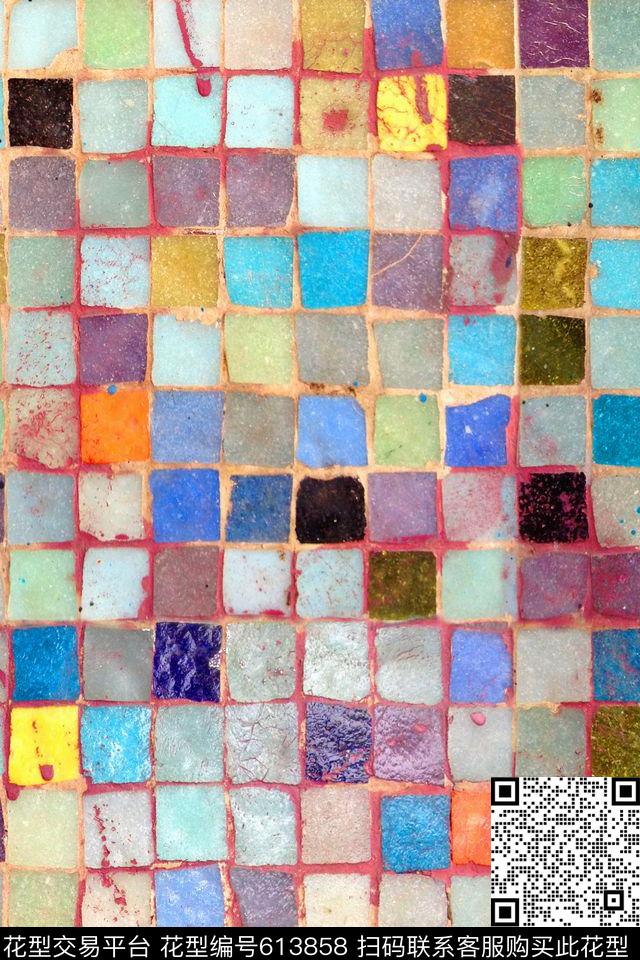 几何格子不规则数码印花华亿平台下载（图片编号: 613858） - 瓦栏（Walan）