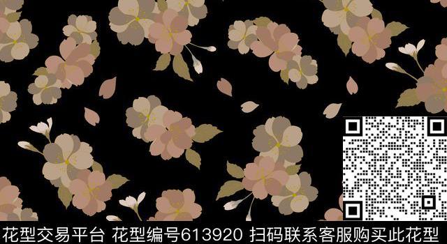 樱花花卉花朵传统印花华亿平台下载（图片编号: 613920） - 瓦栏（Walan）