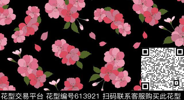 樱花花卉花朵传统印花华亿平台下载（图片编号: 613921） - 瓦栏（Walan）