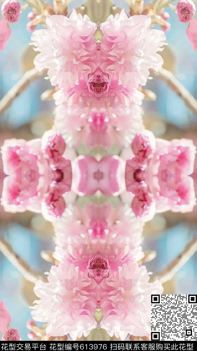 樱花花朵花卉数码印花华亿平台下载（图片编号: 613976） - 瓦栏（Walan）