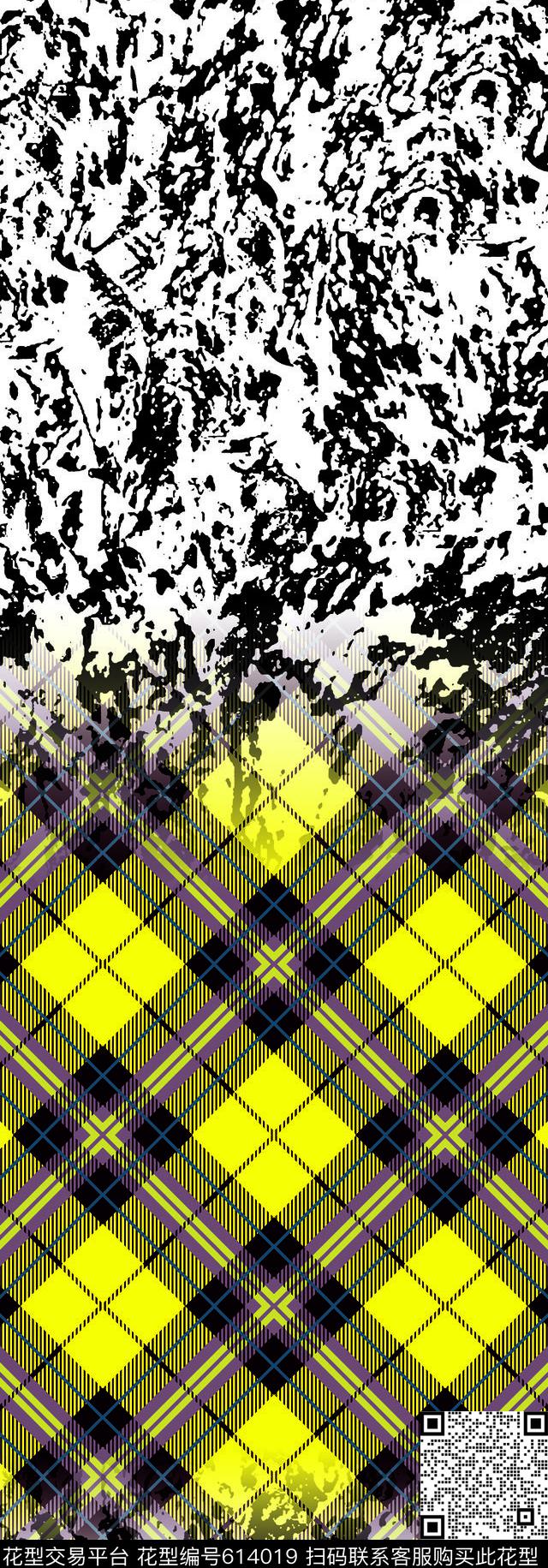 格子斑点定位数码印花华亿平台下载（图片编号: 614019） - 瓦栏（Walan）