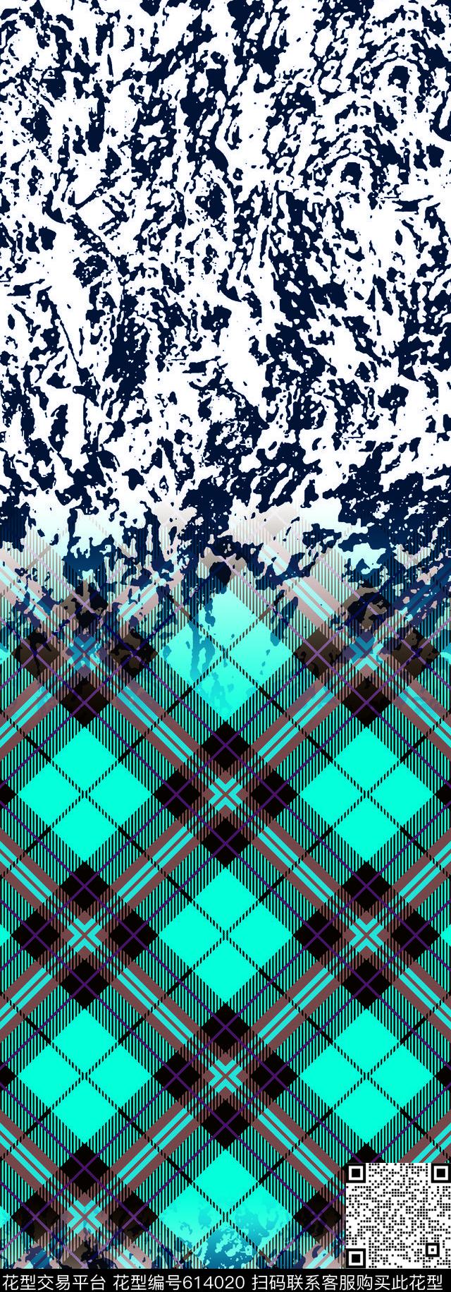 格子斑点定位数码印花华亿平台下载（图片编号: 614020） - 瓦栏（Walan）