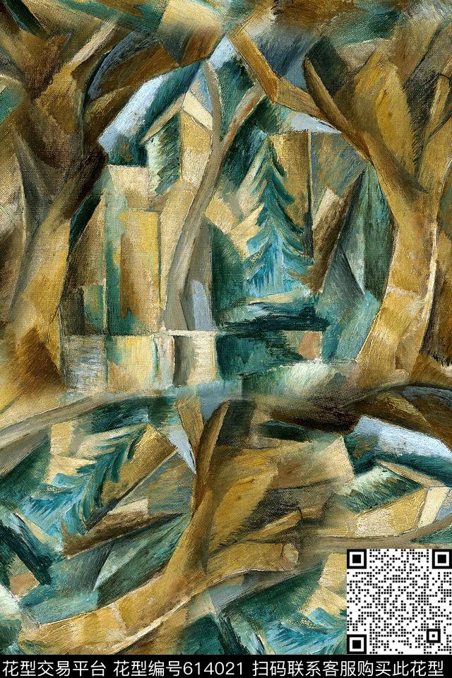 创意休闲不规则几何。抽象数码印花华亿平台下载（图片编号: 614021） - 瓦栏（Walan）