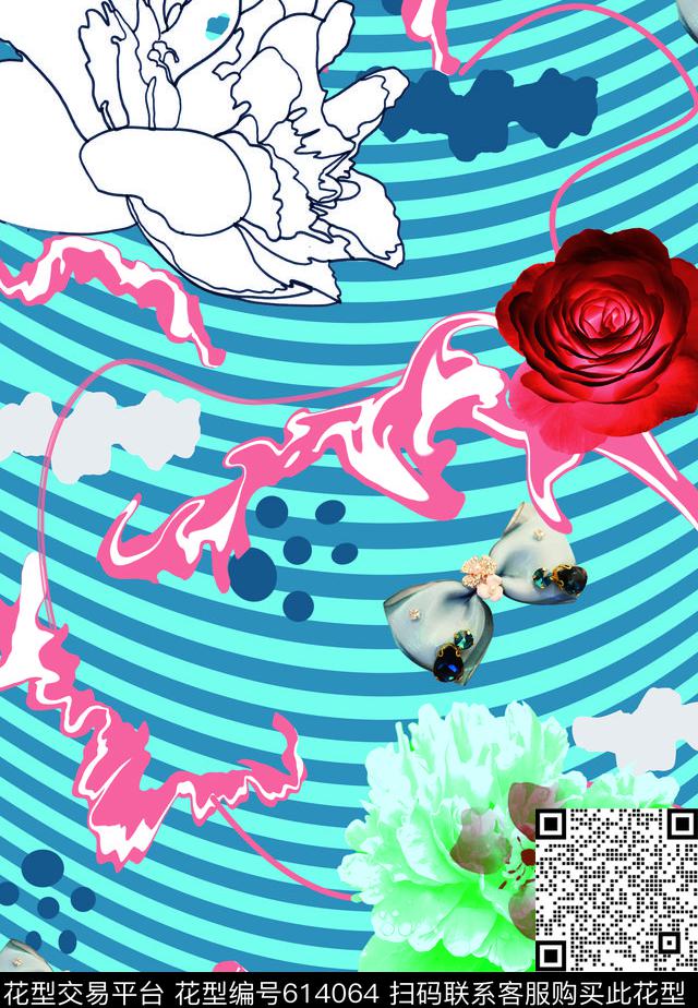 小碎花小清新花卉数码印花华亿平台下载（图片编号: 614064） - 瓦栏（Walan）