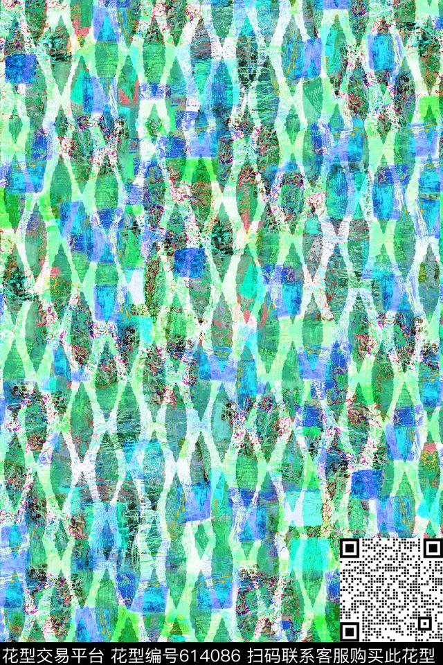 抽象肌理几何数码印花华亿平台下载（图片编号: 614086） - 瓦栏（Walan）