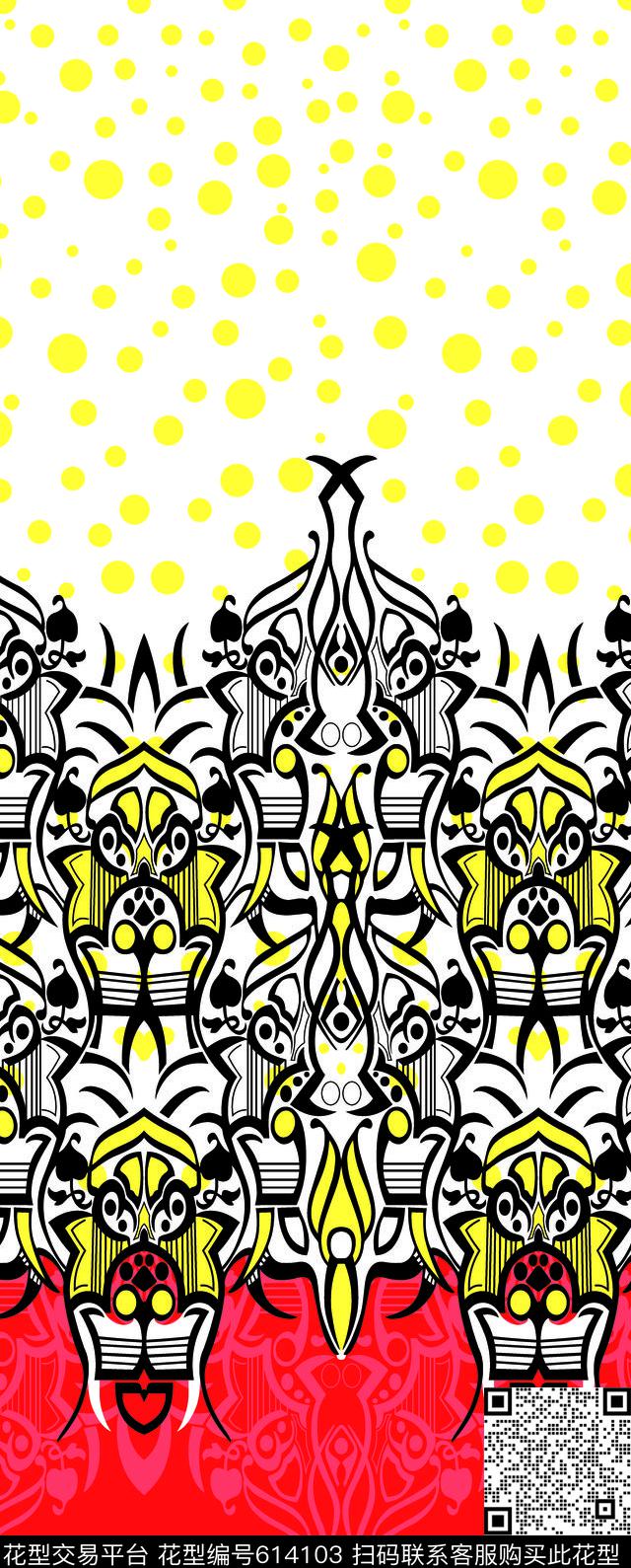 条纹定位花纹传统印花华亿平台下载（图片编号: 614103） - 瓦栏（Walan）