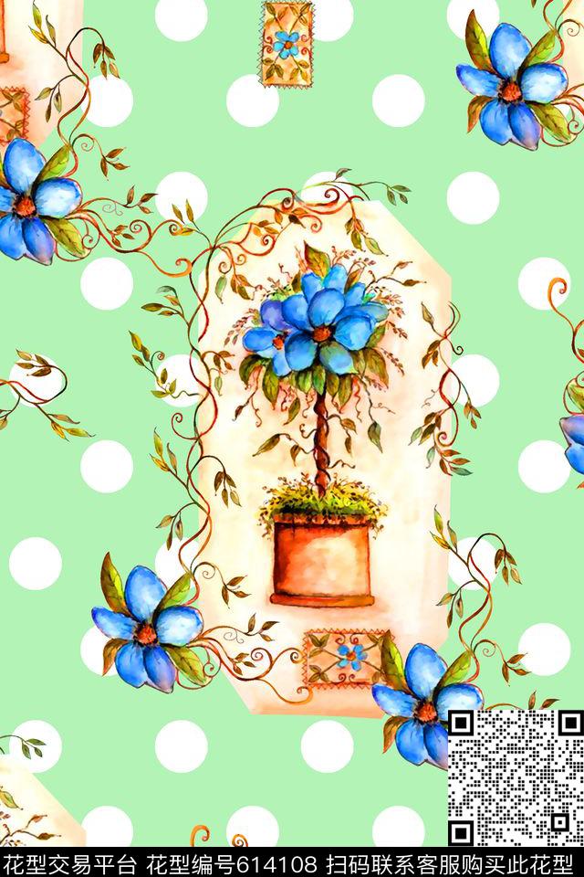 抽象几何清爽梦幻艺术平底立体手绘满版最新高清数码蕾丝民族中国风绣花珠宝肌理时尚潮

流大牌复古欧美风宫庭卉波点清新女装数码印花华亿平台下载（图片编号: 614108） - 瓦栏（Walan）